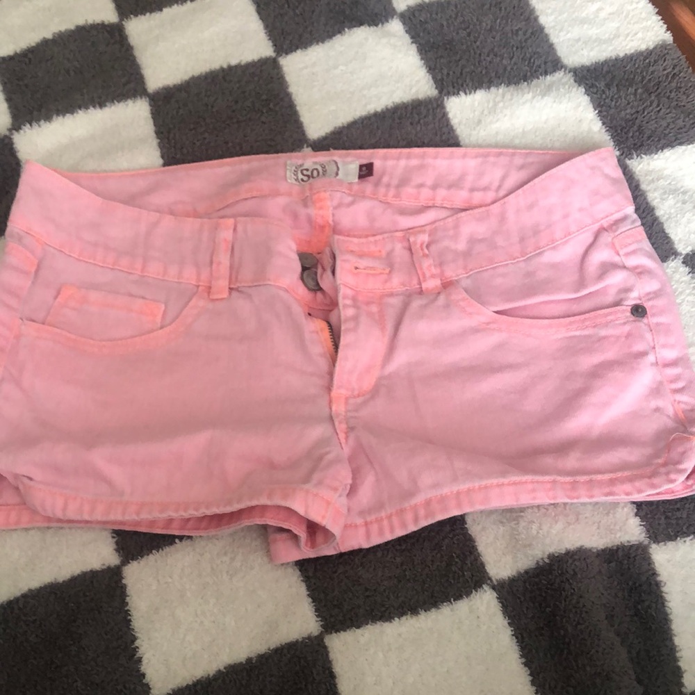 SO Pink Denim Shorts
